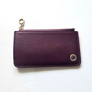 Serpenti Forever Folded Leather Card Holder Wallet Blackberry Purple Pink NWT